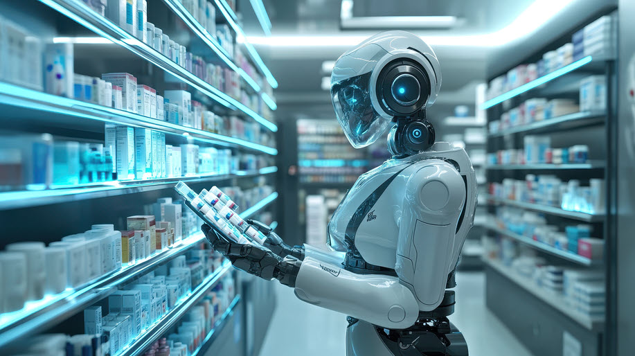 Robot de farmacia BD Rowa en un entorno farmacéutico